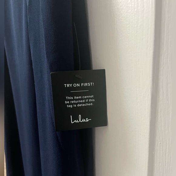 Lulus Melora Navy Blue Sleeveless Maxi Dress Size Lg - Picture 3 of 3